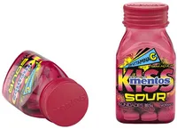 Pastilha Morango Zero Açúcar Mentos Kiss Sour Frasco 38,5g 55 Unidades