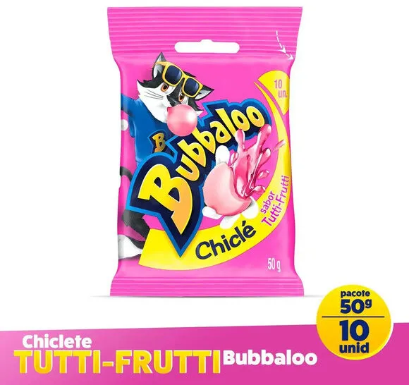 Chiclete Tutti Frutti Bubbaloo Pacote 50g 10 Unidades