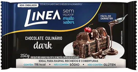 Chocolate Dark Uso Culinário Zero Açúcar Linea Pacote 250g