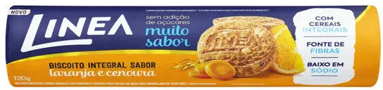 Biscoito Integral Laranja E Cenoura Linea Pacote 120g