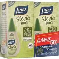 Pack Adoçante Líquido Stevia Linea Caixa 120ml 2 Unidades Grátis 50 De Desconto Na 2 Unidade
