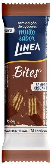 Pack Wafer Integral Recheio E Cobertura Chocolate Ao Leite Linea Bites Caixa 52g 8 Unidades