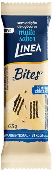 Pack Wafer Integral Recheio E Cobertura Cookiesn Cream Linea Bites Caixa 52g 8 Unidades
