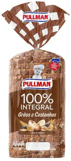 Pão Integral Grãos E Castanhas Pullman Pacote 450g