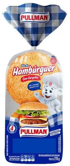 Pão Para Hambúrguer Com Gergelim Pullman Pacote 200g