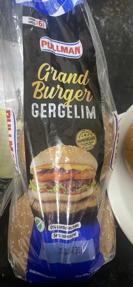 Pão Para Hambúrguer Com Gergelim Pullman Grand Burger Pacote 420g Tamanho Família