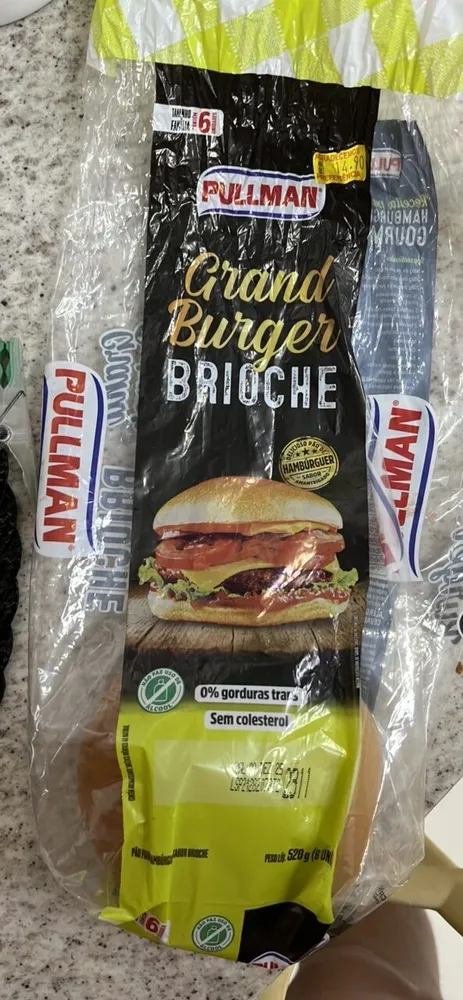 Pão Para Hambúrguer Brioche Pullman Grand Burger Pacote 520g