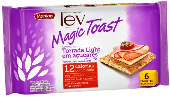 Torrada Light Marilan Lev Magic Toast Pacote 144g 6 Unidades