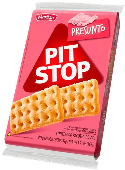 Pack Biscoito Presunto Marilan Pit Stop Pacote 162g 6 Unidades