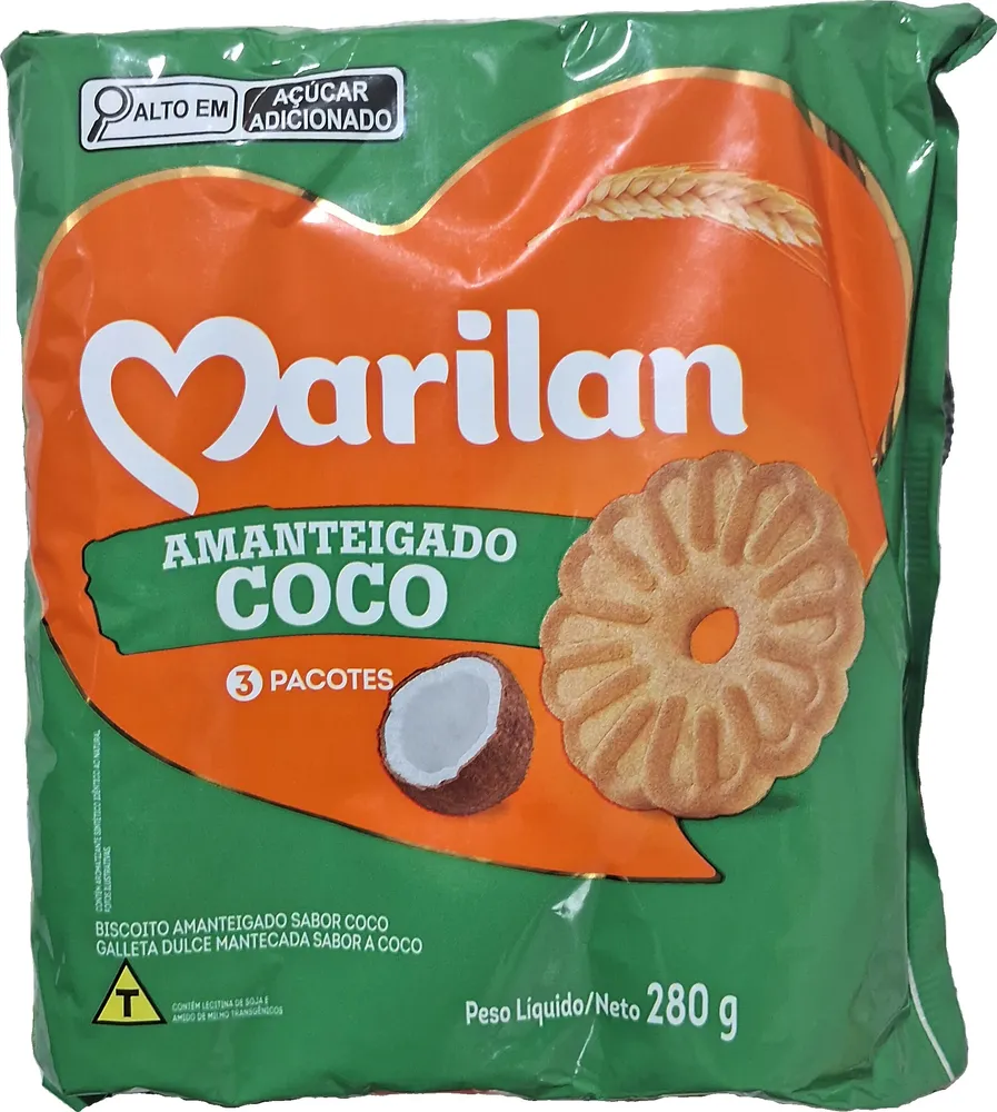 Biscoito amanteigado sabor coco