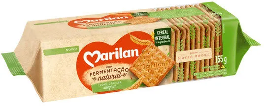 Biscoito Cream Cracker Integral Marilan Pacote 155g