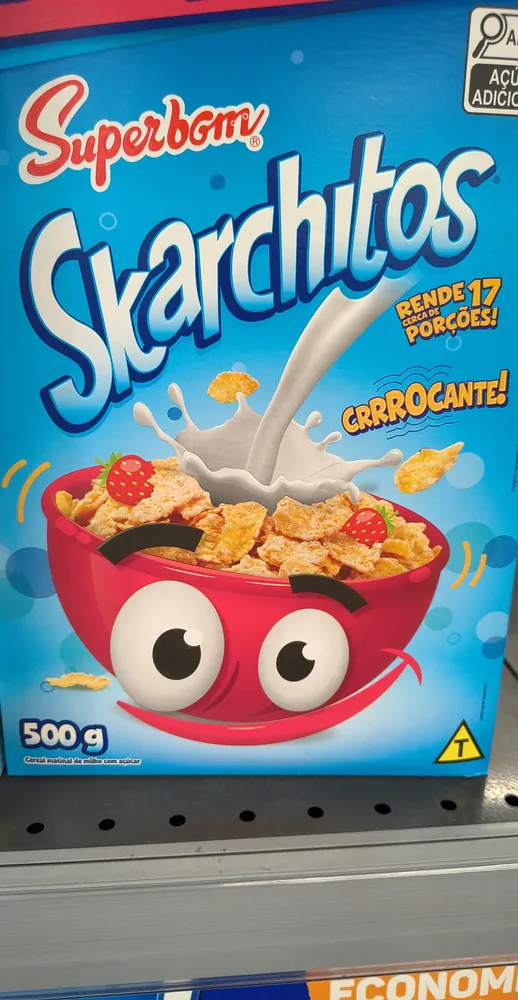 Cereal Matinal Superbom Skarchitos Caixa 500g Tamanho Econômico