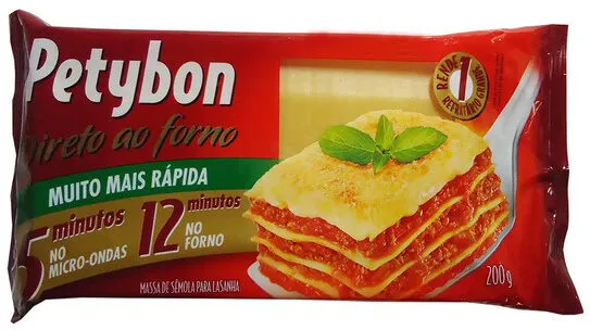 Massa de Sêmola para Lasanha Tradicional Petybon