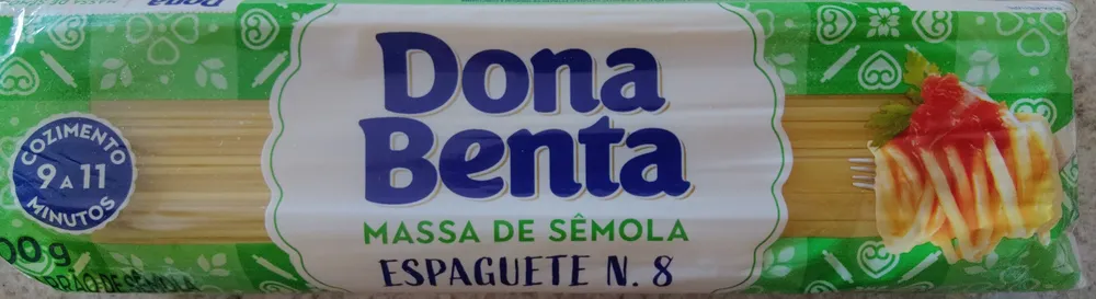 Massa de sêmola espaguete n° 8