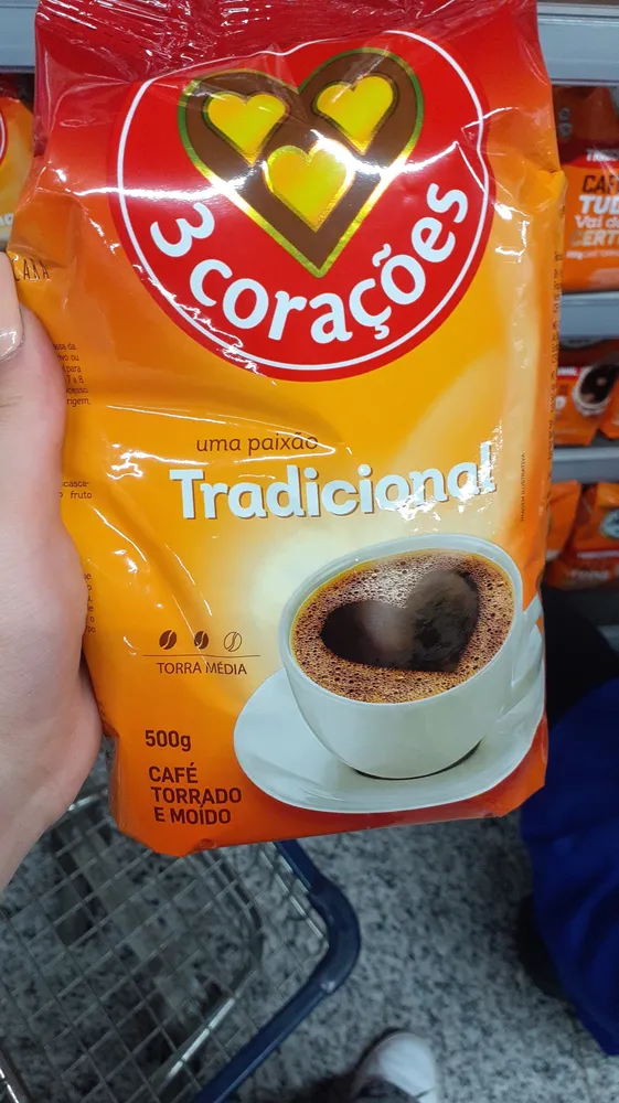 Café Torrado E Moído Tradicional 3 Corações Pacote 500g
