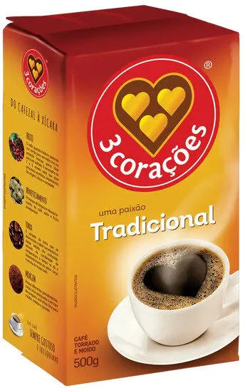 Café Torrado E Moído A Vácuo Tradicional 3 Corações Pacote 500g