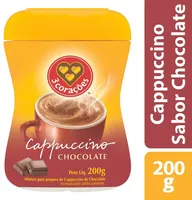 Cappuccino Solúvel Chocolate 3 Corações Pote 200g