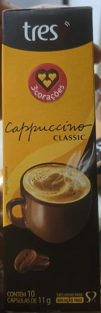Cappuccino Em Cápsula Classic 3 Corações Caixa 10 Unidades 11g Cada
