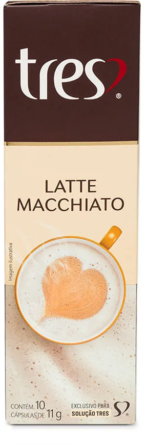 Café Com Leite Em Cápsula Latte Macchiato Tres Caixa 110g 10 Unidades