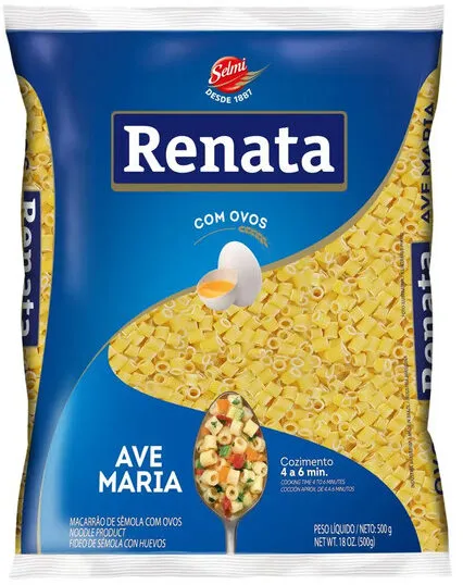 Macarrão De Sêmola Com Ovos Ave Maria Renata Pacote 500g