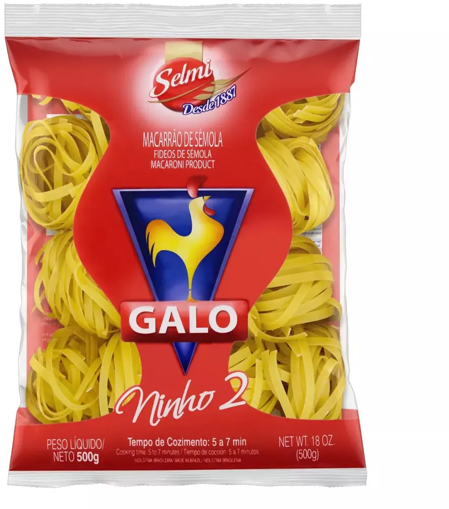 Macarrão De Sêmola Ninho 2 Galo Pacote 500g