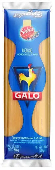 Macarrão Semolado Espaguete 8 Galo Pacote 500g