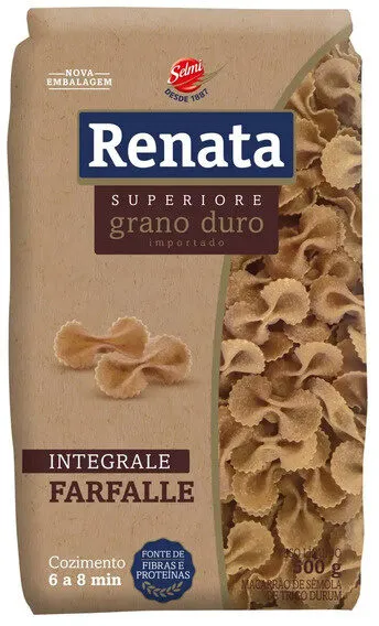 Macarrão De Sêmola De Trigo Grano Duro Integral Farfalle Renata Superiore Pacote 500g