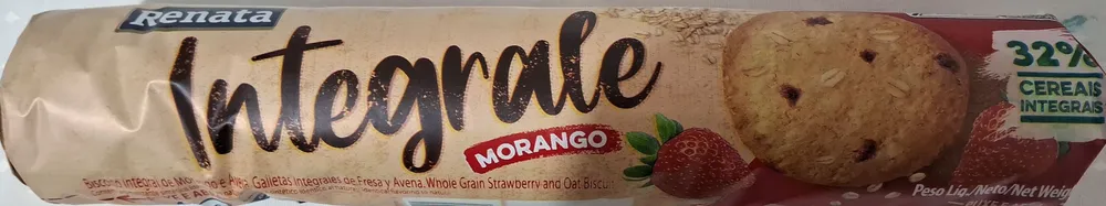 Biscoito integral de morango e aveia