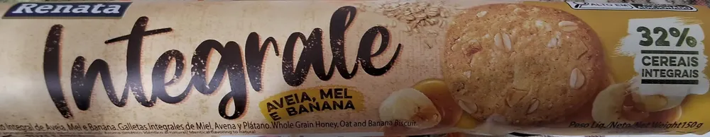 Biscoito integral de aveia, mel e banana