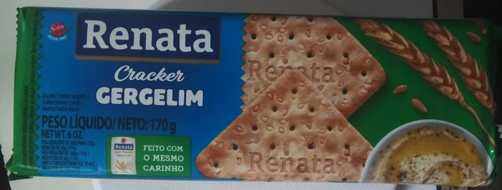 Bolacha Água e Sal Cracker Gergelim Renata