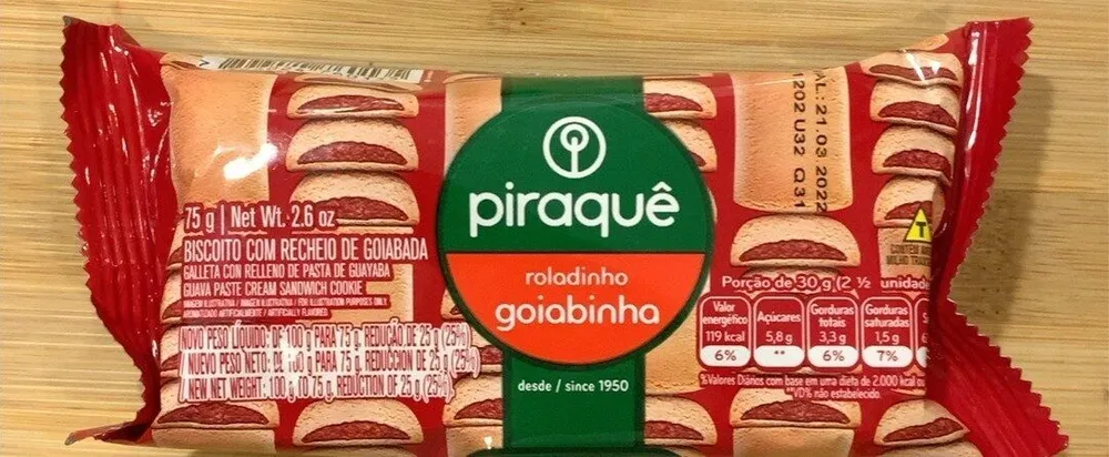 Biscoito Recheio Goiabinha Piraquê Pacote 75g