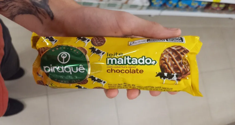 Biscoito doce de leite maltado com cobertura de chocolate 80g