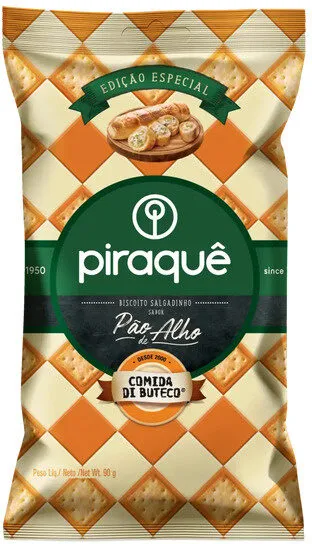 Biscoito Salgadinho Pão De Alho Piraquê Comida Di Buteco Pacote 90g