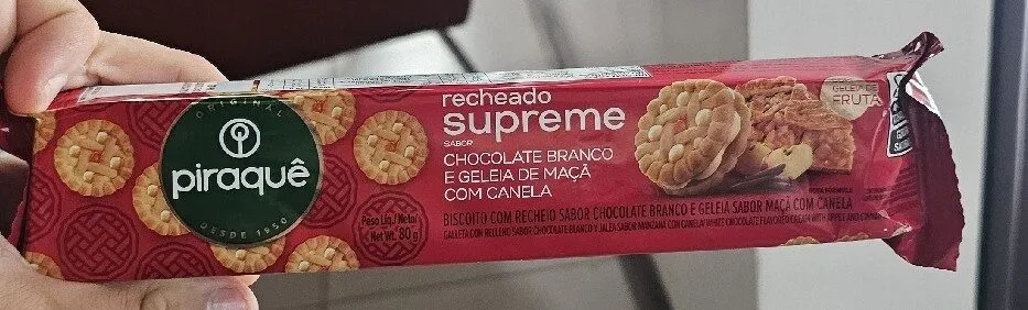 Biscoito Recheado Chocolate Branco E Geleia De Maçã Com Canela