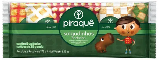 Salgadinho Sortido Piraquê Pacote 175g 5 Unidades