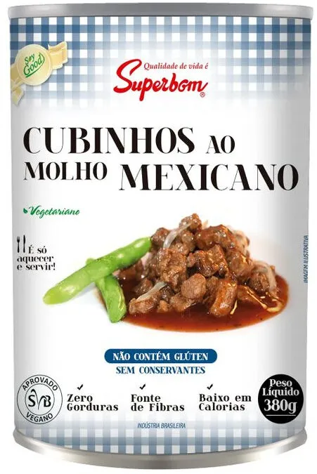 Cubinho Ao Molho Mexicano Vegetal Superbom Lata 380g