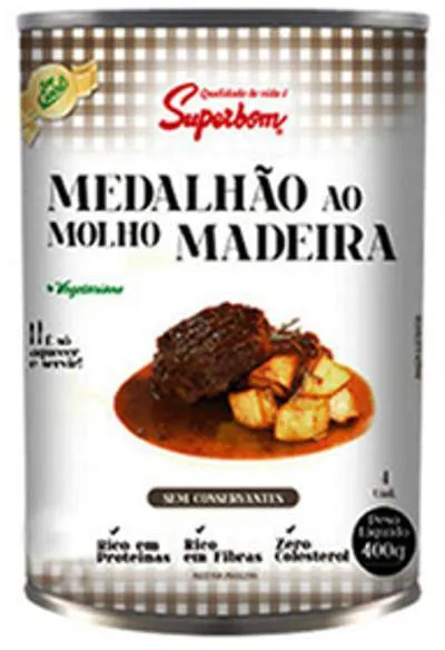 Medalhão Ao Molho Madeira Vegetal Superbom Lata 400g 4 Unidades