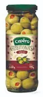 Azeitona Verde Em Conserva Graúda Recheio Pimentão Sabores Cepêra Vidro 220g
