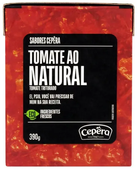 Tomate Ao Natural Triturado Sabores Cepêra Caixa 390g