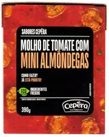 Molho De Tomate Com Minialmôndegas Sabores Cepêra Caixa 390g