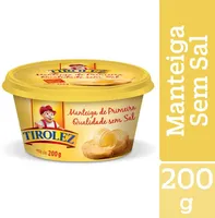 Manteiga De Primeira Qualidade Sem Sal Tirolez Pote 200g