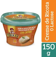 Creme De Queijo Ricota Zero Lactose Tirolez Pote 150g