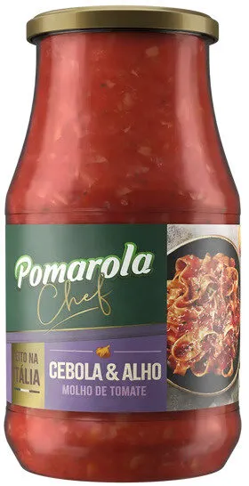 Molho De Tomate Cebola Alho Pomarola Chef Vidro 420g