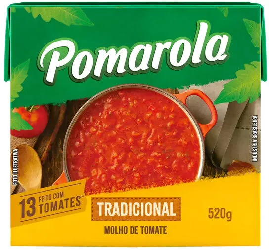 Molho De Tomate Tradicional Pomarola Caixa 520g