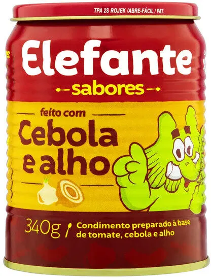 Extrato De Tomate Com Cebola E Alho Elefante Lata 340g