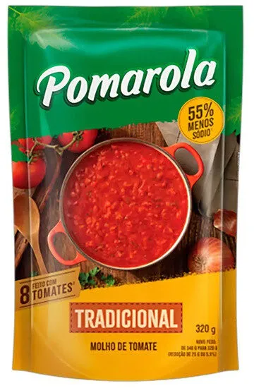 Molho De Tomate Tradicional Pomarola Sachê 320g
