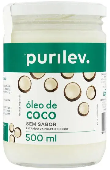 óleo De Coco Sem Sabor Purilev Vidro 500ml