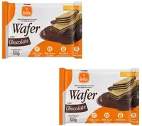 Biscoito Wafer Recheio Chocolate Sem Glúten Zero Lactose Belfar Pacote 50g