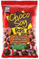 Flocos De Arroz Cobertura Chocolate à Base De Soja Zero Lactose Choco Soy Pops Zero Pacote 40g