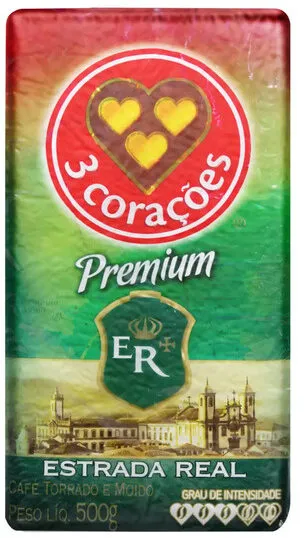 Café Torrado E Moído A Vácuo 3 Corações Estrada Real Premium Pacote 500g